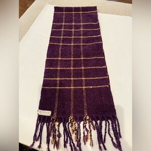 Dark Purple Plaid Hand Woven Scarf